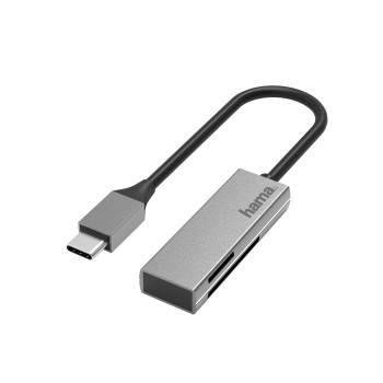 Hama Lettore USB 2.0 8 in 1 slim, SD, SDHC, SDXC, MMC, MMC plus, miniSD,  mini SDHC, microSD, microSDHC, trasparente, blister